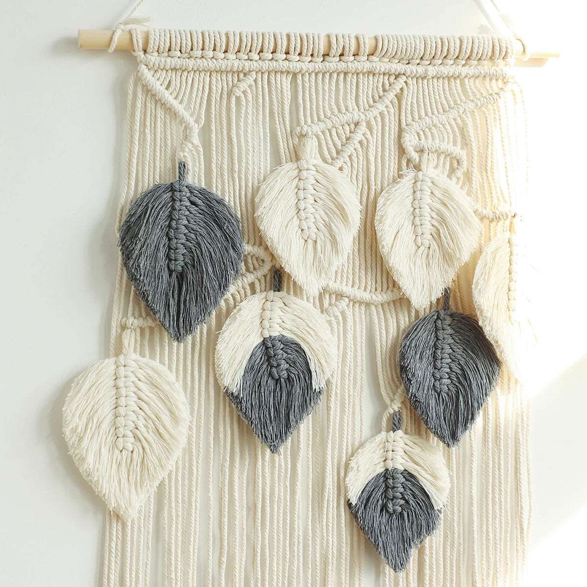 Wall Macrame Tapestry Leaf Bohemian Home Decor Woven Tassels Wall Hanging Nordic Home Decoration Living Room Decors Aesthetic - NestFlora