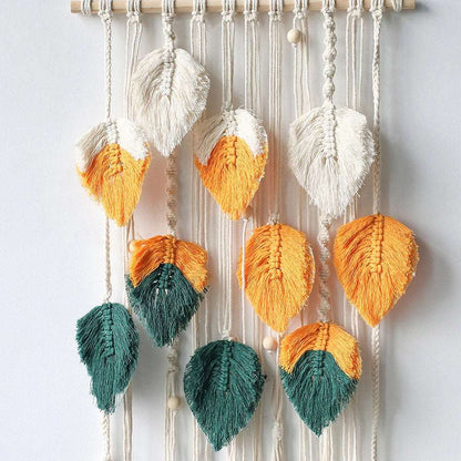 Wall Macrame Tapestry Leaf Bohemian Home Decor Woven Tassels Wall Hanging Nordic Home Decoration Living Room Decors Aesthetic - NestFlora