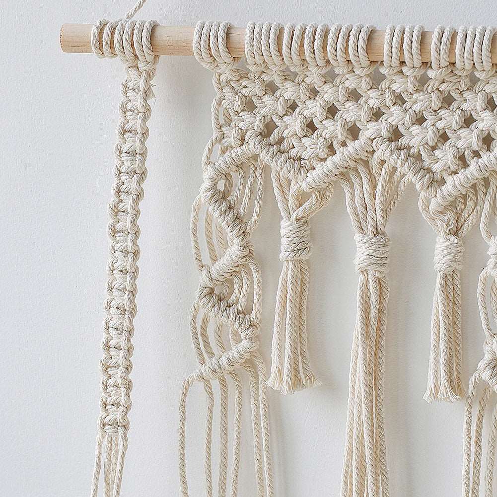 Macrame Wall Shelf Wood Floating Shelves Flower Pot Display Stand Hanging Wall Boho Home Decoration Living Room Decors Aesthetic - NestFlora