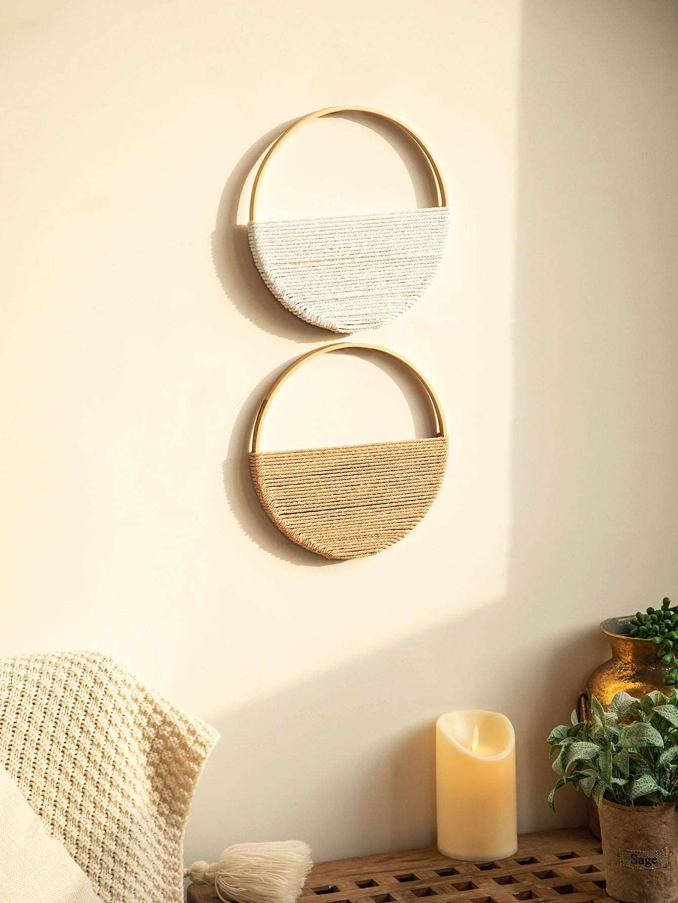 2Pcs Macrame Tapestry Wall Hanging Boho Home Decoration Ideal Tapestries for Wall Decor Home Decorations Room Decors Aesthetic - NestFlora